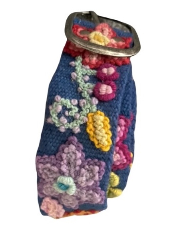 Vibrant Hand-Embroidered Floral Canvas Belt | Boho Artisan Style main image 5